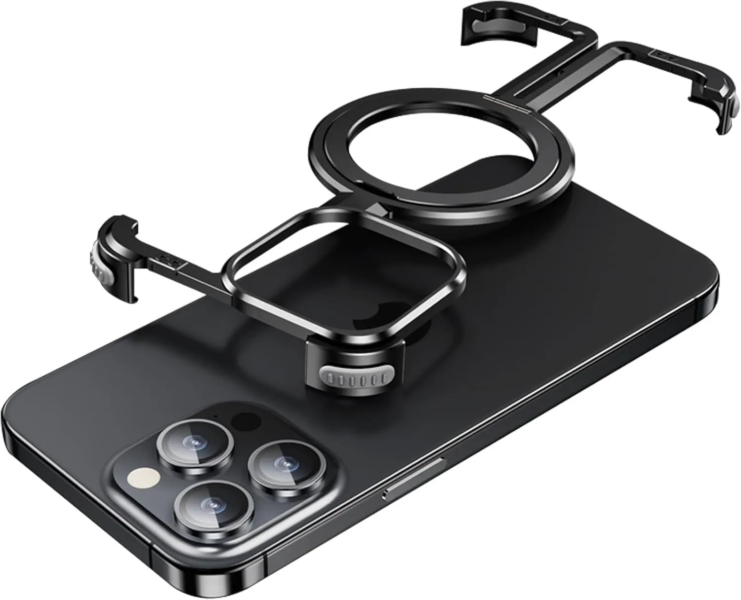 Case for iPhone 13/13 Pro/13 Pro Max, Metal Frameless Design with Magnetic Stand [Compatible with MagSafe] with Invisible Airbag Corner Protection