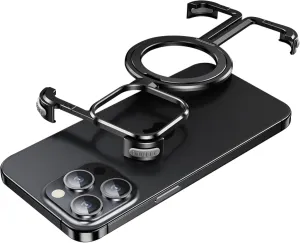 Case for iPhone 13/13 Pro/13 Pro Max, Metal Frameless Design with Magnetic Stand [Compatible with MagSafe] with Invisible Airbag Corner Protection