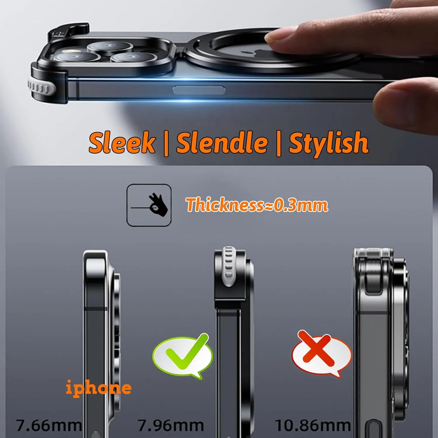 Case for iPhone 13/13 Pro/13 Pro Max, Metal Frameless Design with Magnetic Stand [Compatible with MagSafe] with Invisible Airbag Corner Protection