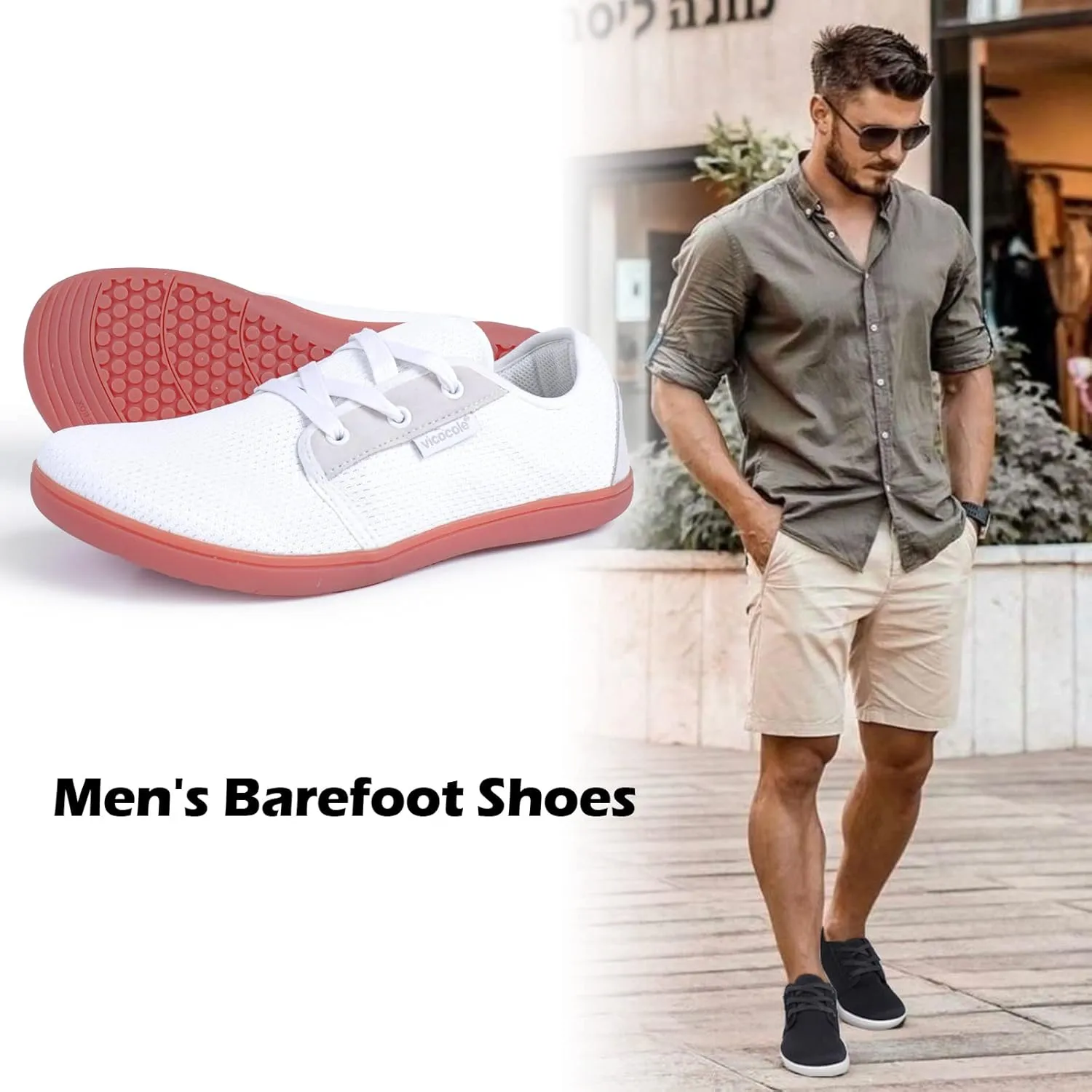 CIOR Vicocole Men's Barefoot Shoes Zero Drop Sneakers Wide Toe Box Minimalist Lightweight Shoes