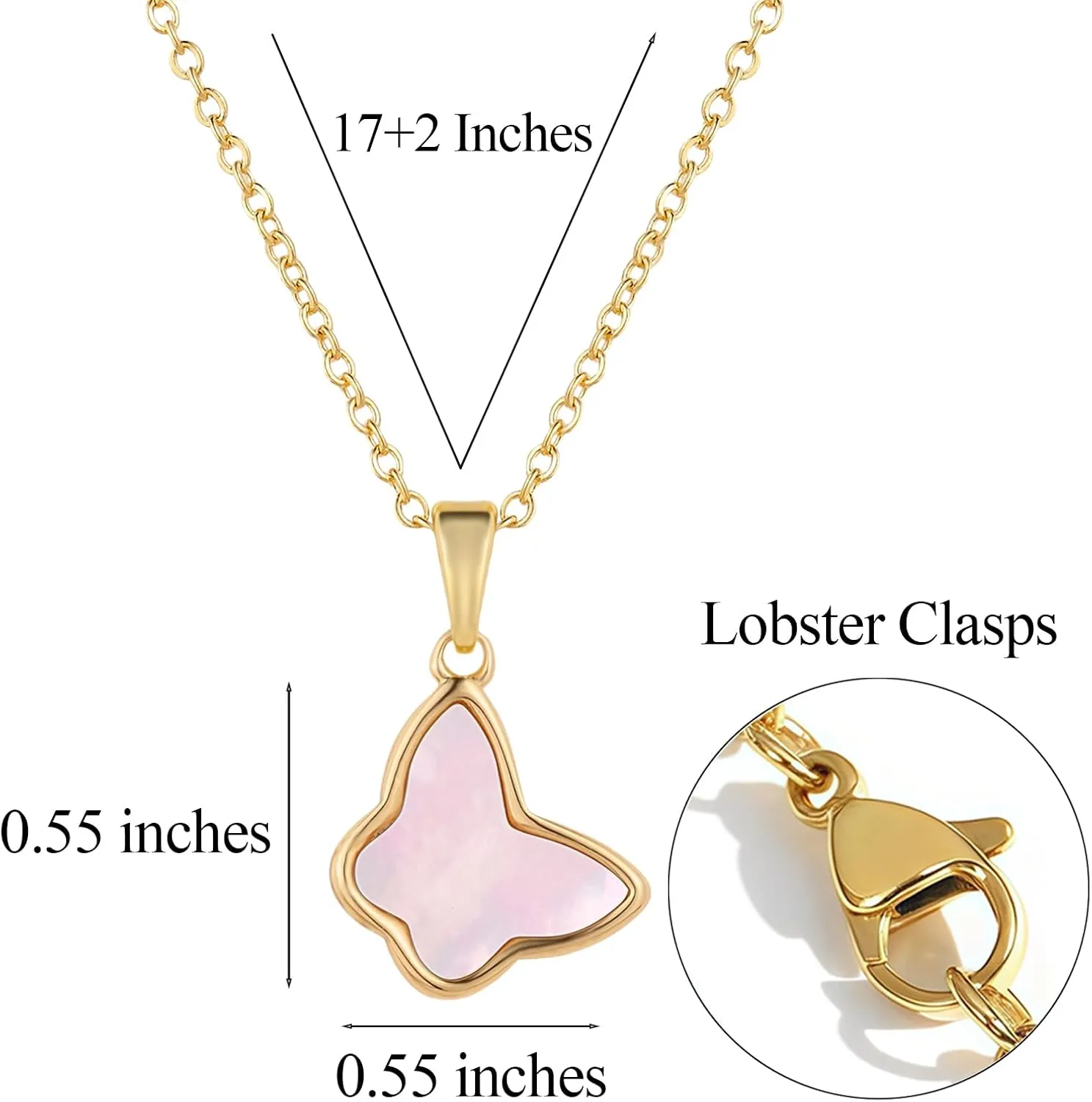 Clover Pendant Necklace for Women Four Leaf Clover Necklace for Women 18K Gold Plated