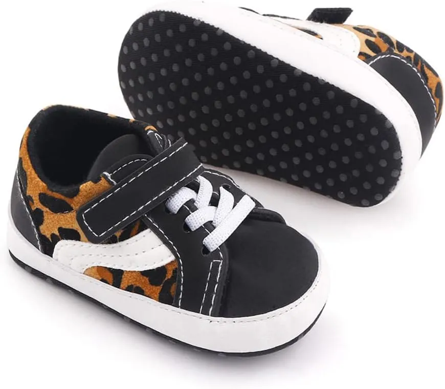 Clowora Unsex Baby Boys Girls Canvas First Walkers Shoes,Newborn Infant Non Slip Soft Sole Crib Casual Sneaker