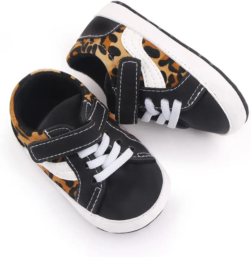 Clowora Unsex Baby Boys Girls Canvas First Walkers Shoes,Newborn Infant Non Slip Soft Sole Crib Casual Sneaker