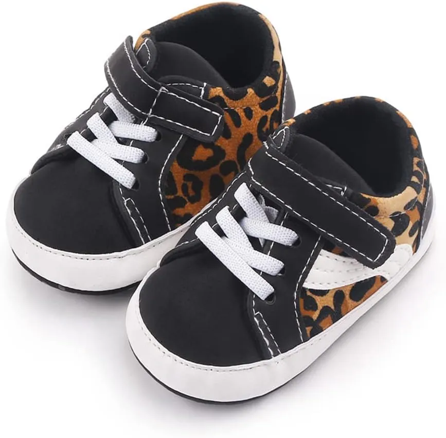 Clowora Unsex Baby Boys Girls Canvas First Walkers Shoes,Newborn Infant Non Slip Soft Sole Crib Casual Sneaker