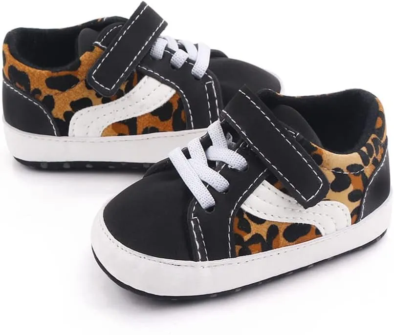 Clowora Unsex Baby Boys Girls Canvas First Walkers Shoes,Newborn Infant Non Slip Soft Sole Crib Casual Sneaker