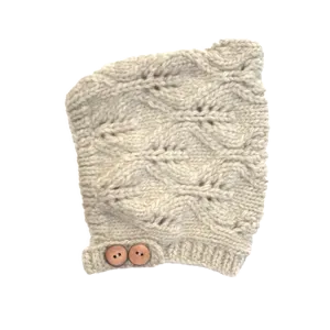 Cream Merino Wool Bonnet