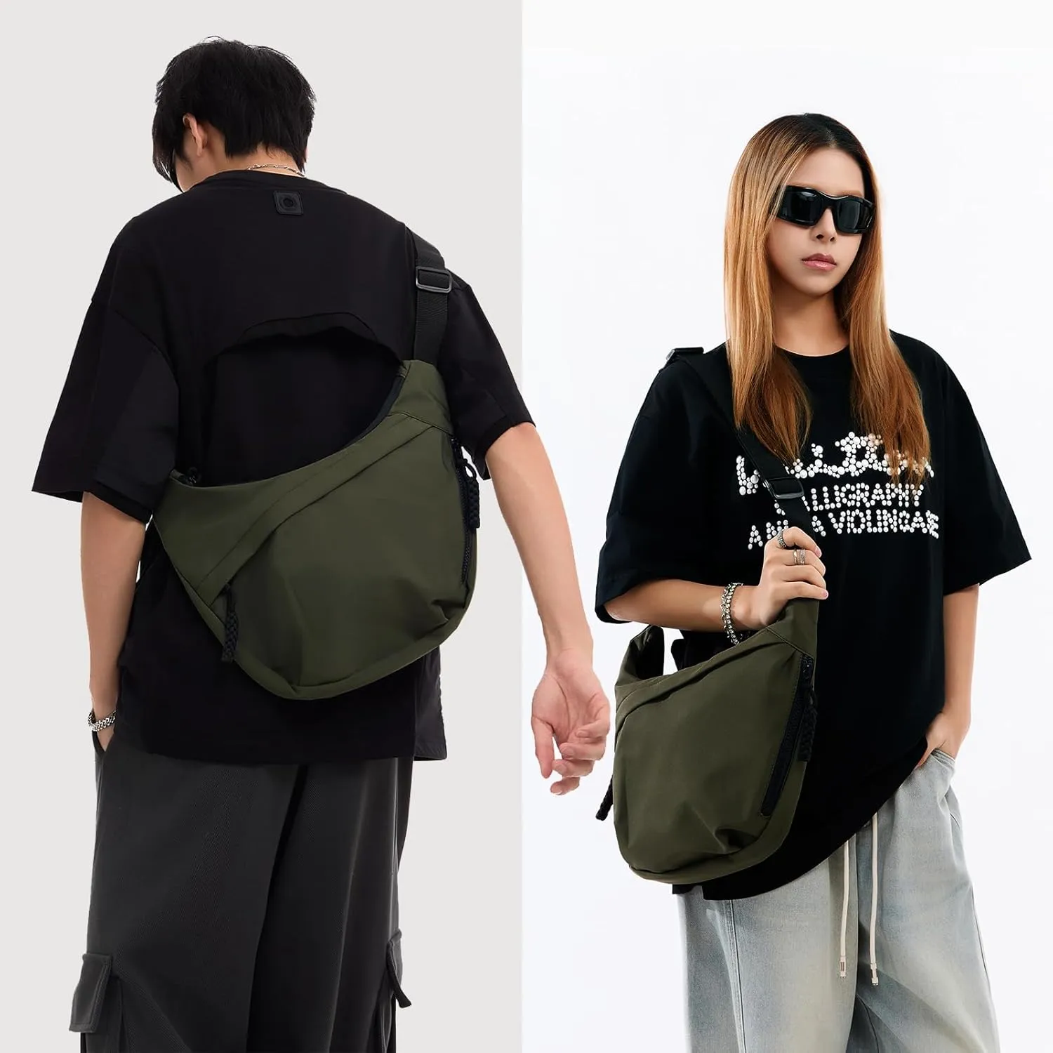 Crescent Bag for Women Men Luna Crossbody Hobo Bags Nylon Moon Dumpling Bag Adjustable Shoulder Lightweight
