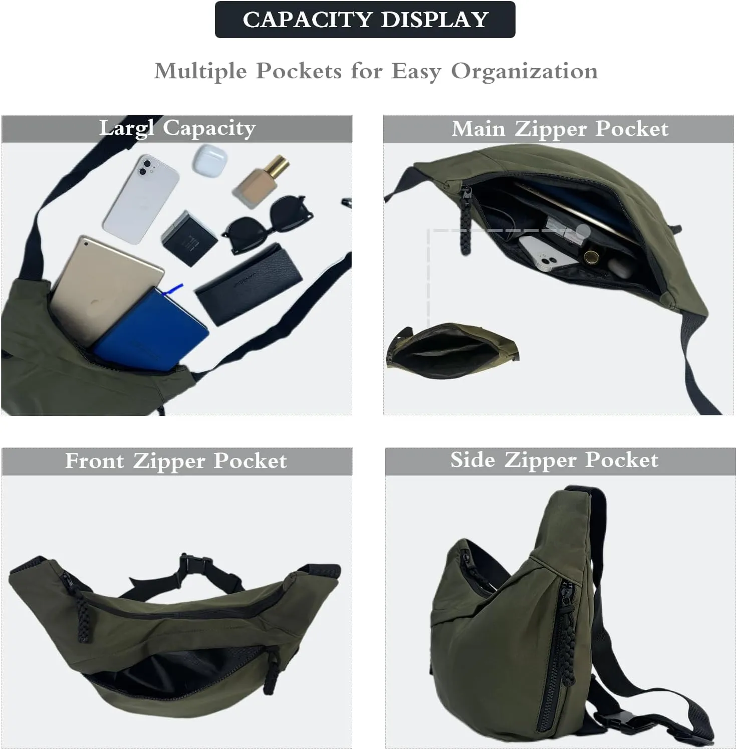 Crescent Bag for Women Men Luna Crossbody Hobo Bags Nylon Moon Dumpling Bag Adjustable Shoulder Lightweight