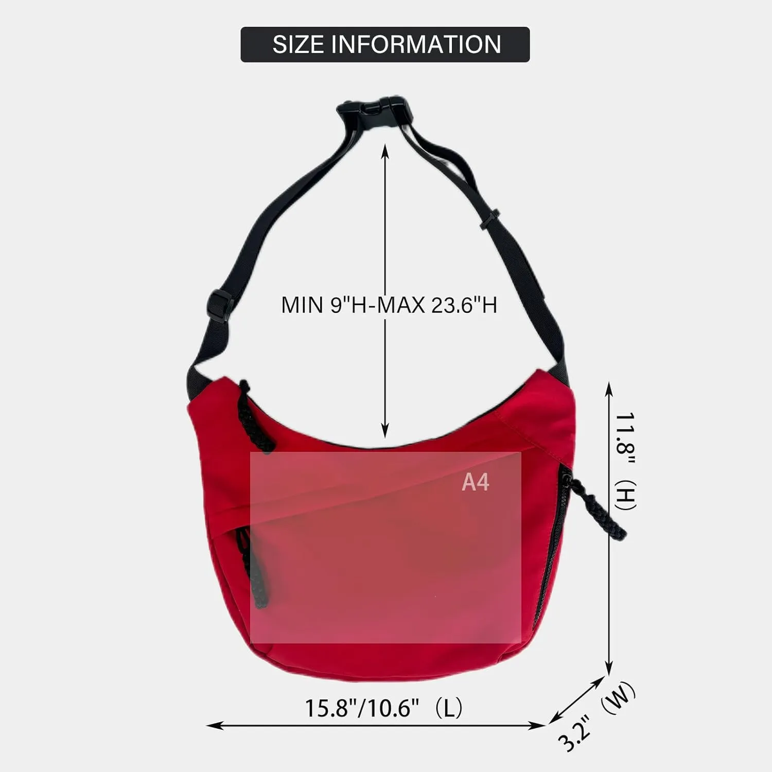 Crescent Bag for Women Men Luna Crossbody Hobo Bags Nylon Moon Dumpling Bag Adjustable Shoulder Lightweight