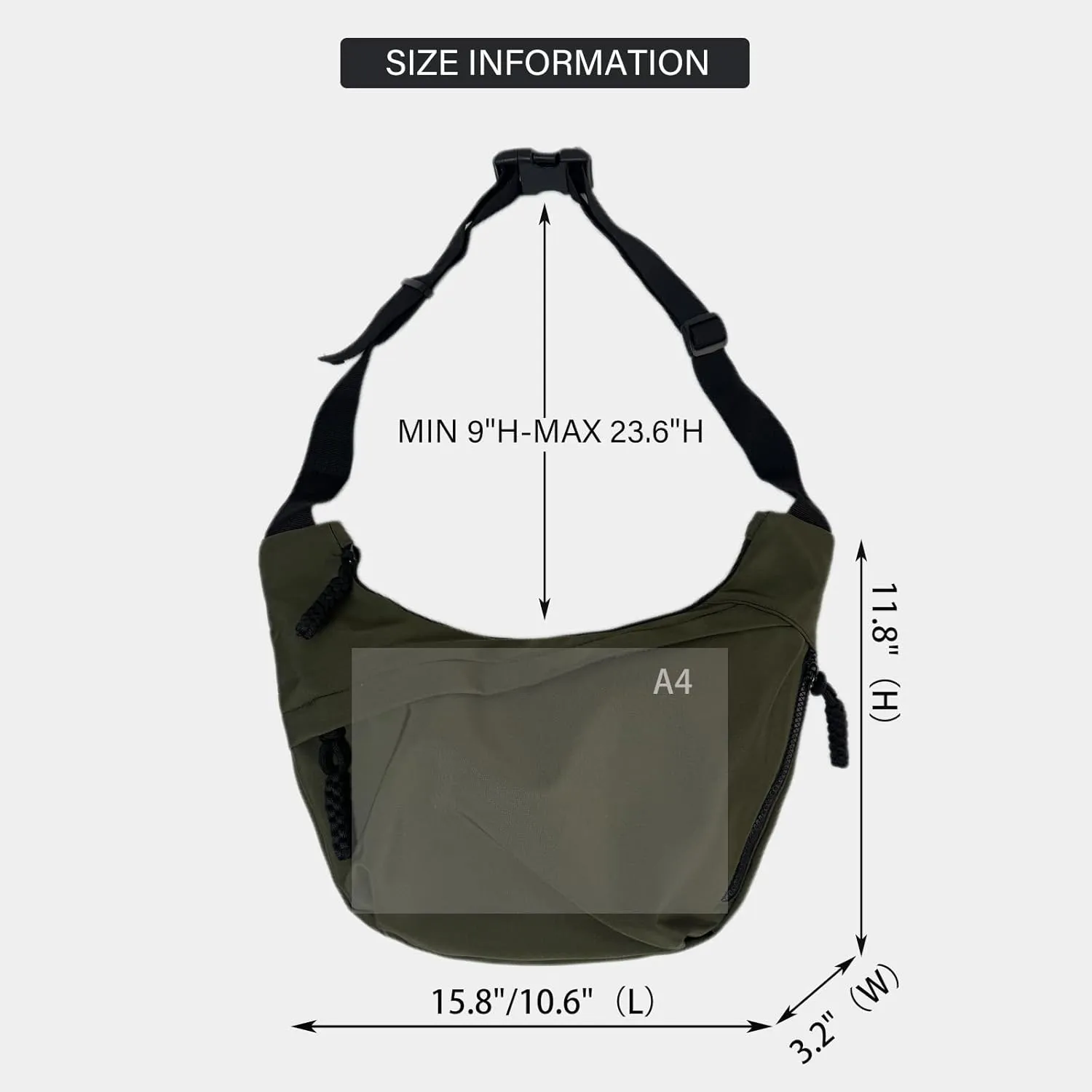 Crescent Bag for Women Men Luna Crossbody Hobo Bags Nylon Moon Dumpling Bag Adjustable Shoulder Lightweight