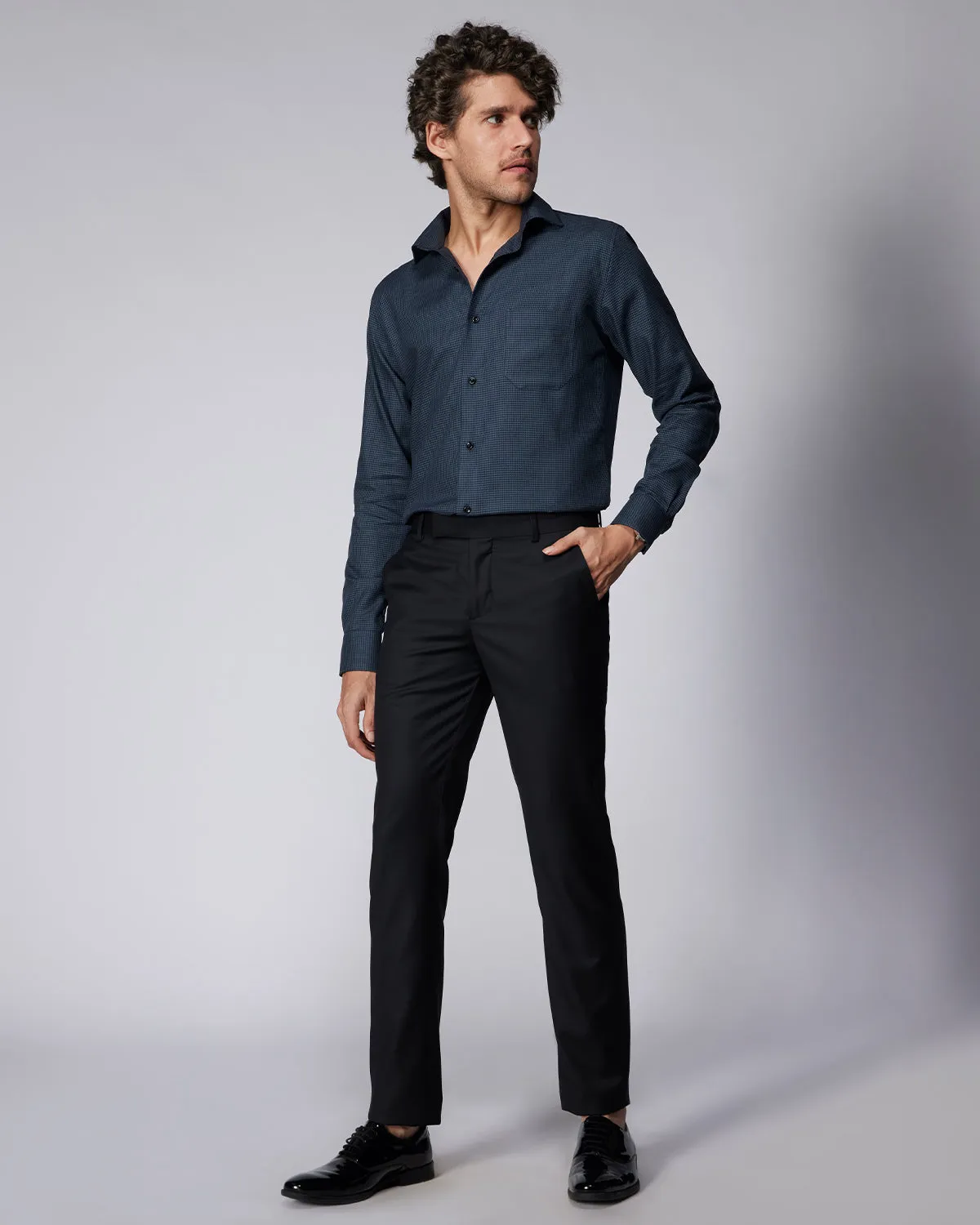 Cresta Blended Wool Dress Pants - Black