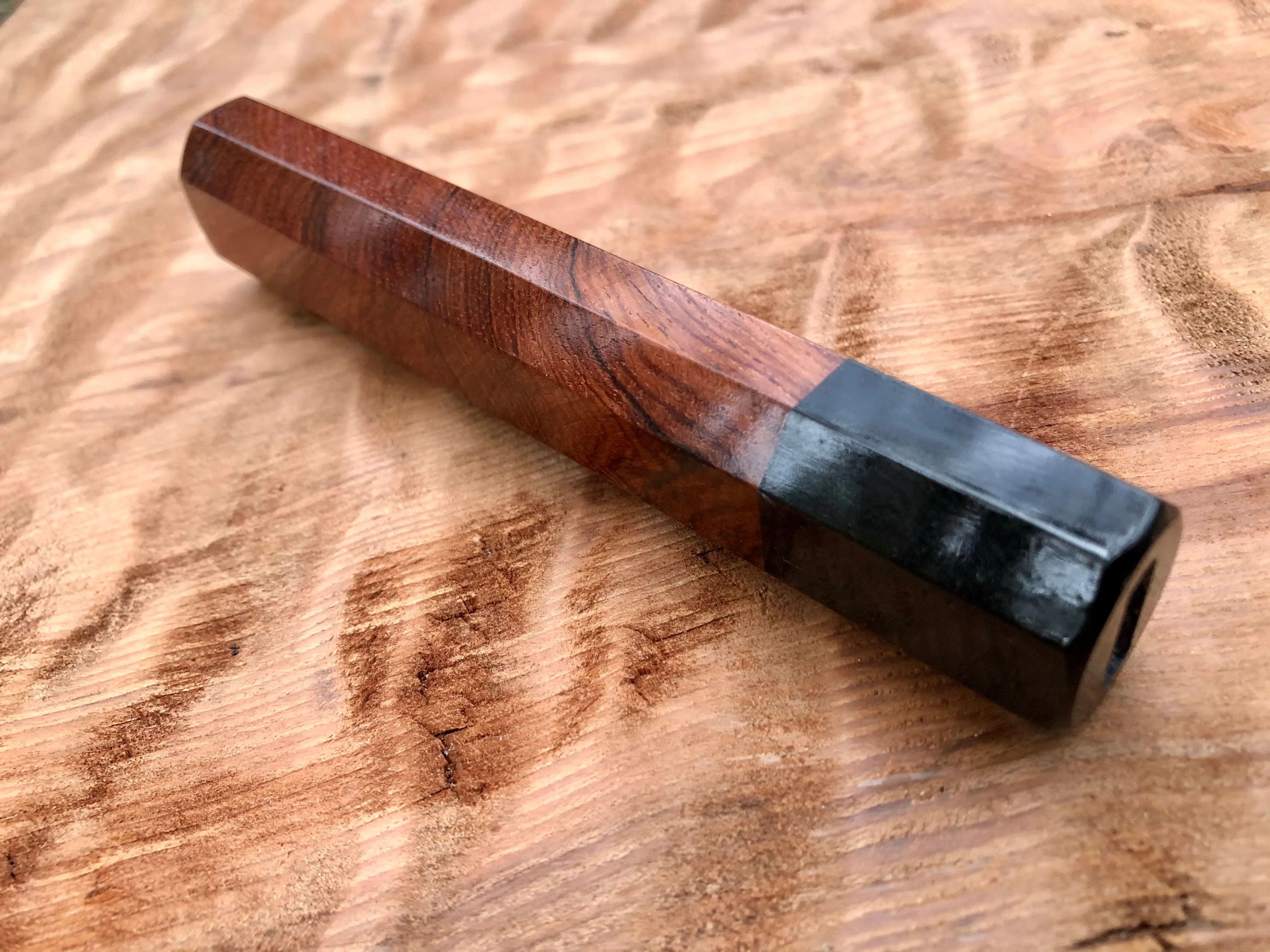 Custom Japanese Knife Handle (Wa Handle) - Figured Honduran Rosewood