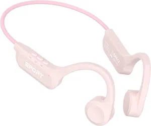 CXK Bone Conduction Earbuds,Open Ear Headphones Bluetooth 5.3, Wireless Headphones 8H Playtime, IPX6 Waterproof Sport Headphones for Sports, Peach
