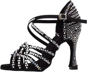 Dancing Shoes for Woman Women Salsa Dance Shoes Latin Ballroom Shoes Latin Dance Shoes Tango Party Shoes 9cm(Black Heel 6cm,8)