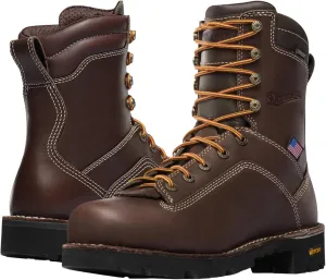 Danner 8 Quarry USA Waterproof Alloy Safety Toe Work Boots for Men - Full-Grain Leather with Gore-Tex Lining and Traction Heel Outsole, EH Resistant