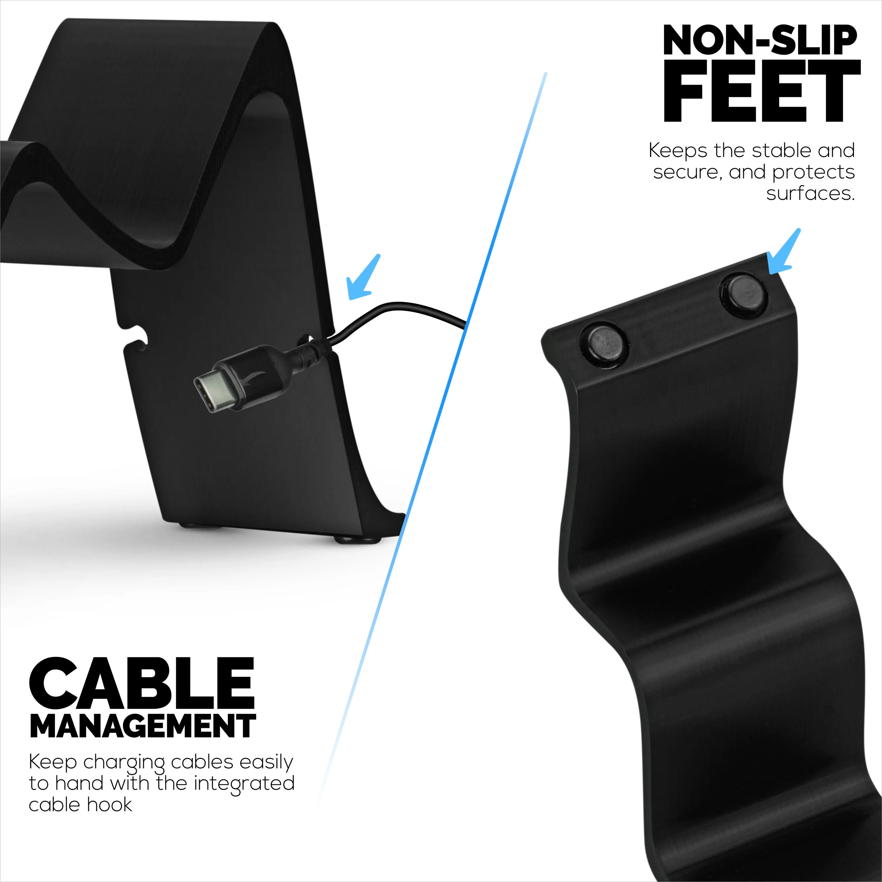 Desktop Dual Game Controller Stand Holder  Stylish, Minimal Wave Design, Suitable for PS5, Xbox, Switch, PC & Retro Gamepads