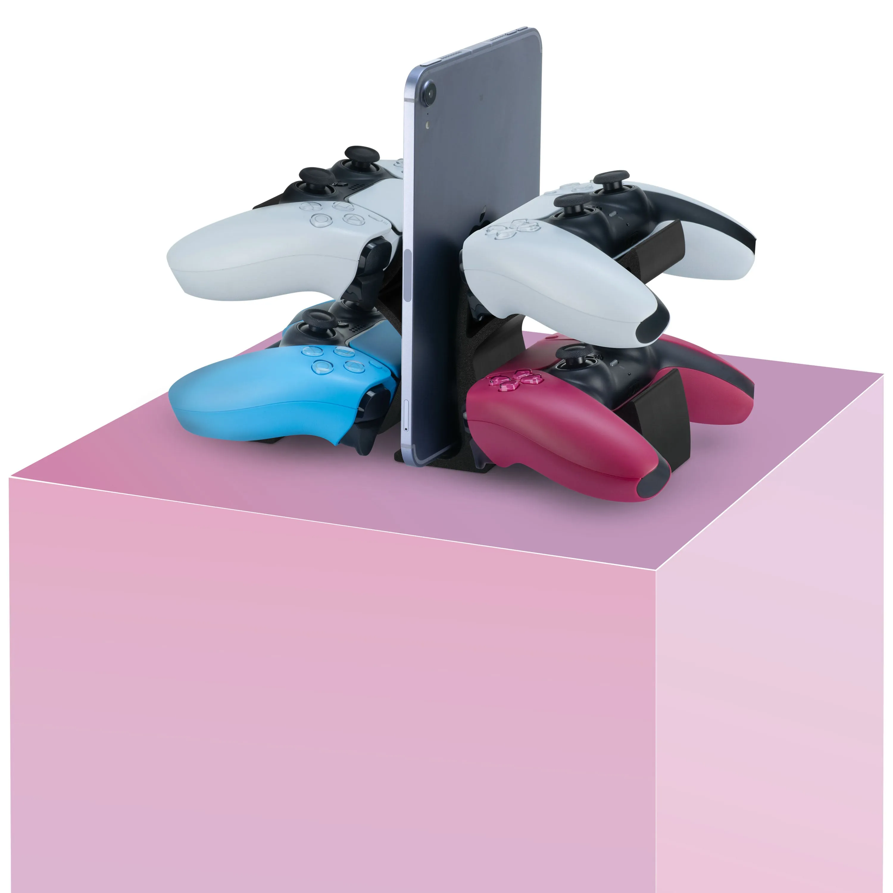 Desktop Game Controller Stand - Holds 4 Controllers, Gamepad Stand for PS5, Xbox, PlayStation, Nintendo, Legacy, Retro & More