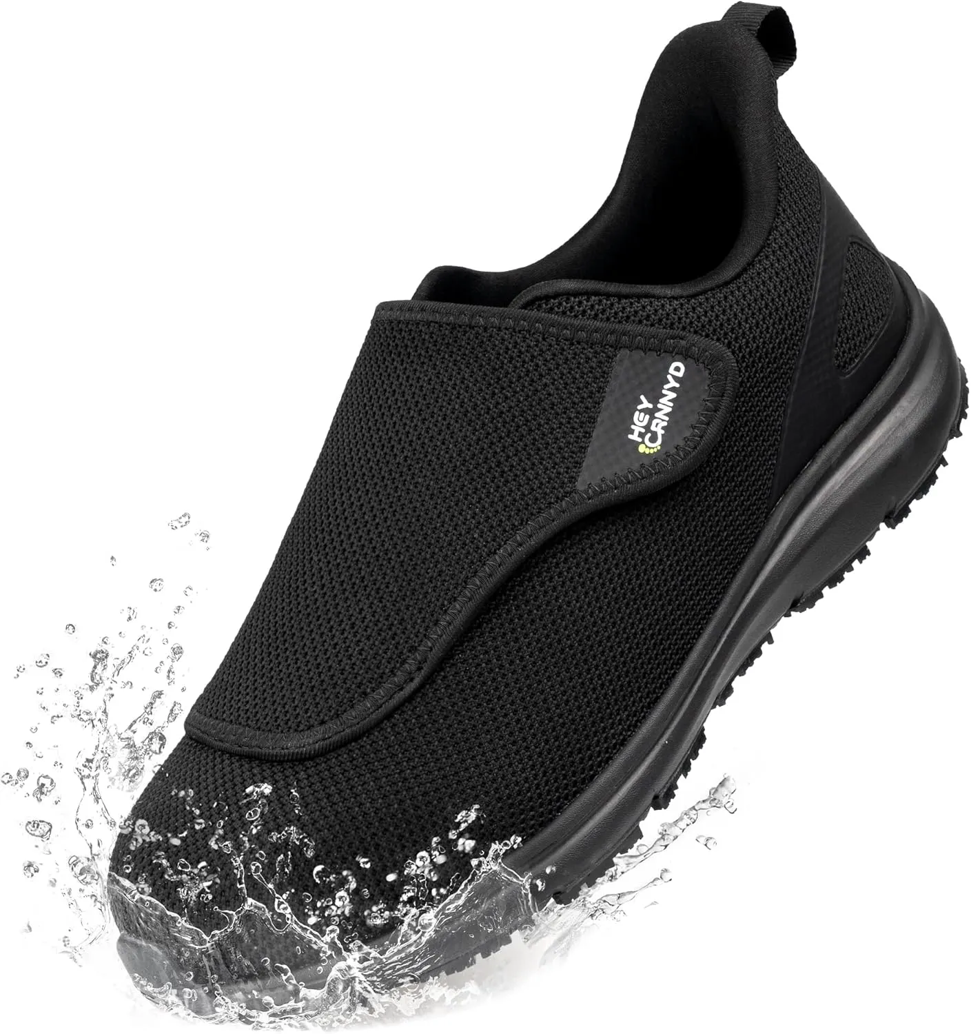 Diabetic Shoes for Men Wide Non-Slip Water-Resistant Orthopedic Slip On Walking Shoes Adjustable Closure Sneakers for Swollen Feet Neuropathy Relief, Arch Support
