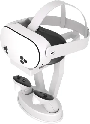 DigiCharge VR Headset Stand for Oculus Meta Quest - 3S, 3, 2 & PS VR Display Mount Station with Base for Headset and Touch Controllers