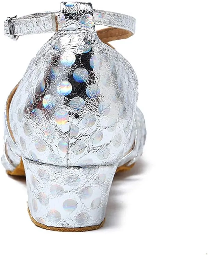 DKZSYIM Women's Latin Dance Shoes Ballroom Performance Glitter Dance Shoes,Model YCL226