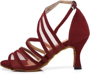 DKZSYIM Women's Latin Dance Shoes Ballroom Performance Salsa Practice Dancing Shoes,Model YCL300