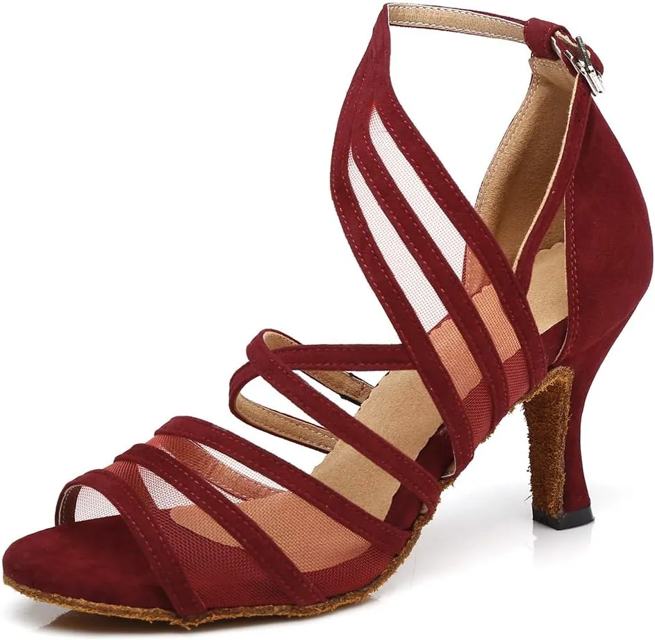 DKZSYIM Women's Latin Dance Shoes Ballroom Performance Salsa Practice Dancing Shoes,Model YCL300