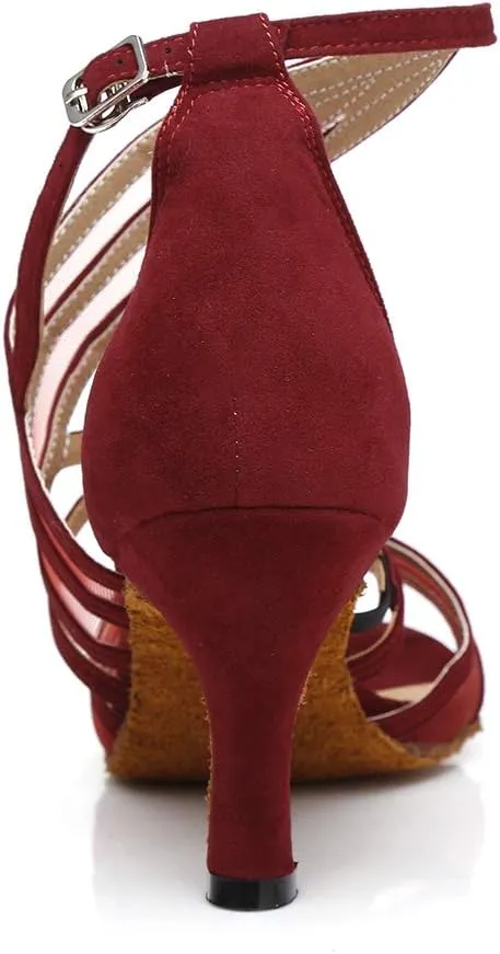 DKZSYIM Women's Latin Dance Shoes Ballroom Performance Salsa Practice Dancing Shoes,Model YCL300
