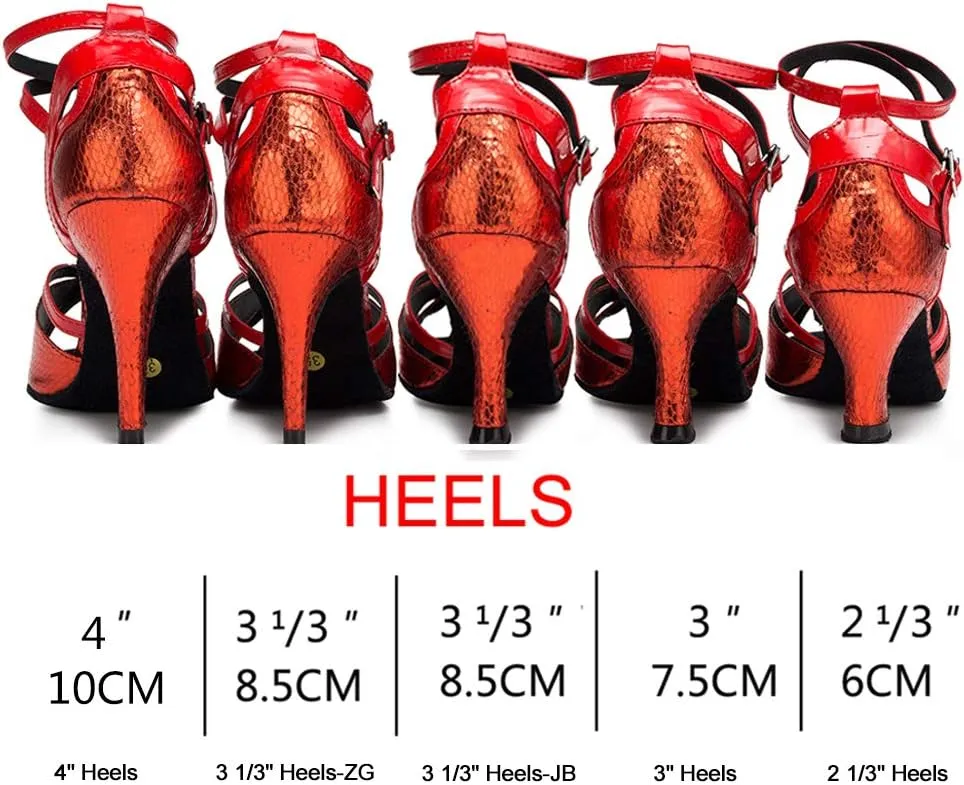 DKZSYIM Women's Latin Dance Shoes Ballroom Performance Salsa Practice Dancing Shoes,Model YCL300