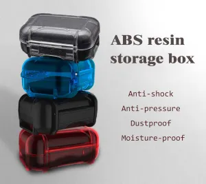 Earphone Carry Case, ABS Resin Hard Storage Box Multifunctional Protective Case for Earphone, Earbud, in-Ear Monitor Eartip (Blue)