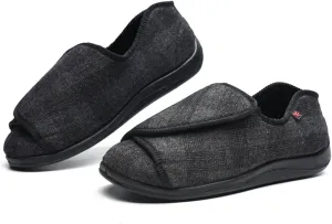 Elderly Edema Shoes for Swollen Feet - Lightweight & Comfortable Diabetic Slippers, Wide Width, Adjustable Straps, Mens Orthopedic Design