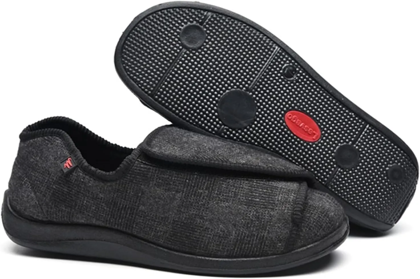 Elderly Edema Shoes for Swollen Feet - Lightweight & Comfortable Diabetic Slippers, Wide Width, Adjustable Straps, Mens Orthopedic Design
