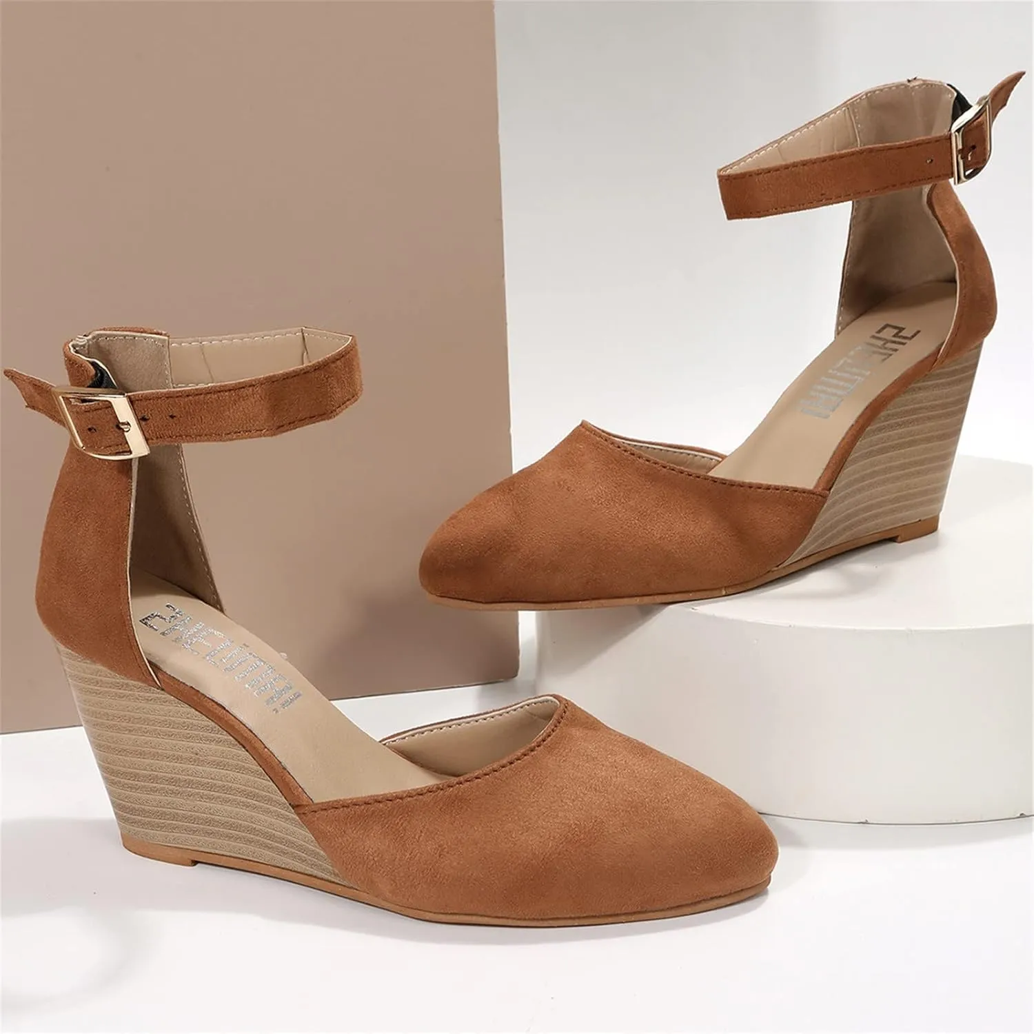 Espadrilles Wedge Sandals for Women 2025 Summer Dressy Orthopedic Platform Wedges Sandal Ankle Strap Closed Toe Shoes Anti Slip Beach Comfortable Outdoor Shoe