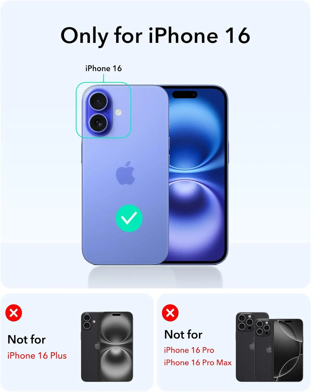 ESR for iPhone 16 Case, Camera Control Button Compatible with MagSafe, Military-Grade Protective Case, Built-in Stash Stand Phone Case, Scratch-Resistant Back Cover, Classic Series, Clear Blue
