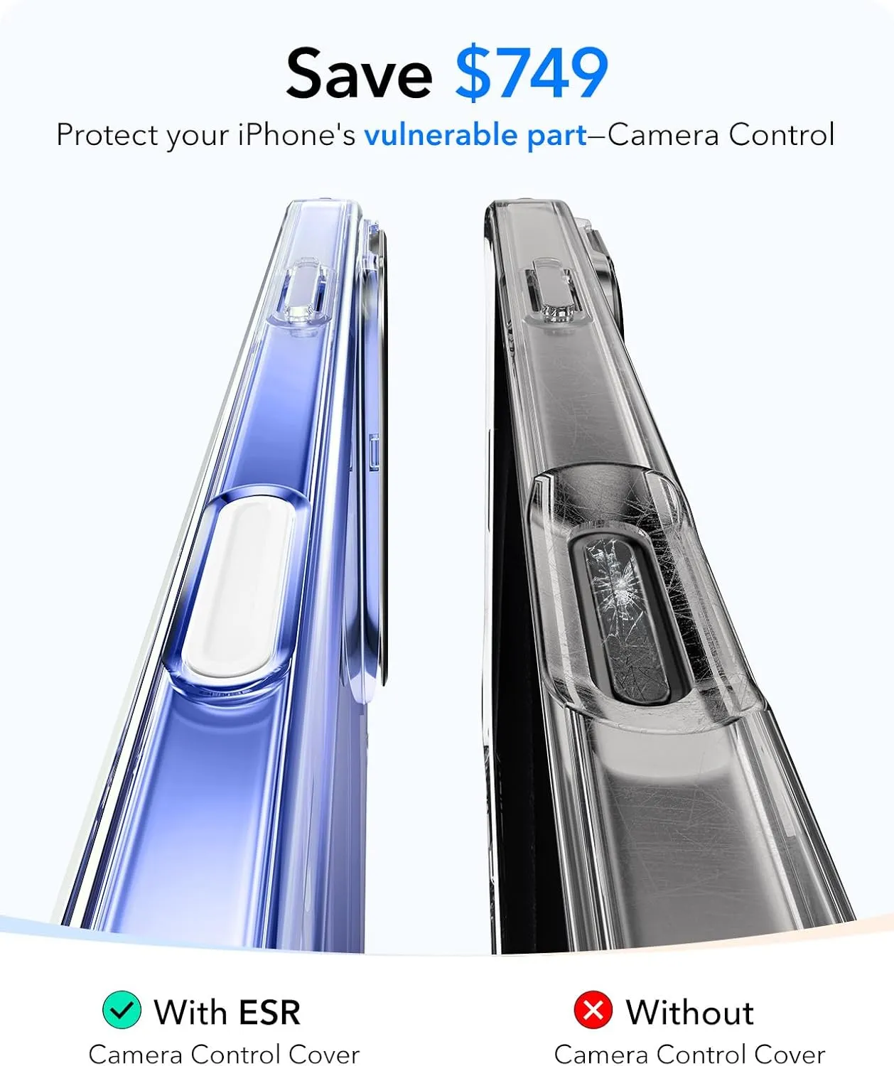 ESR for iPhone 16 Case, Camera Control Button Compatible with MagSafe, Military-Grade Protective Case, Built-in Stash Stand Phone Case, Scratch-Resistant Back Cover, Classic Series, Clear