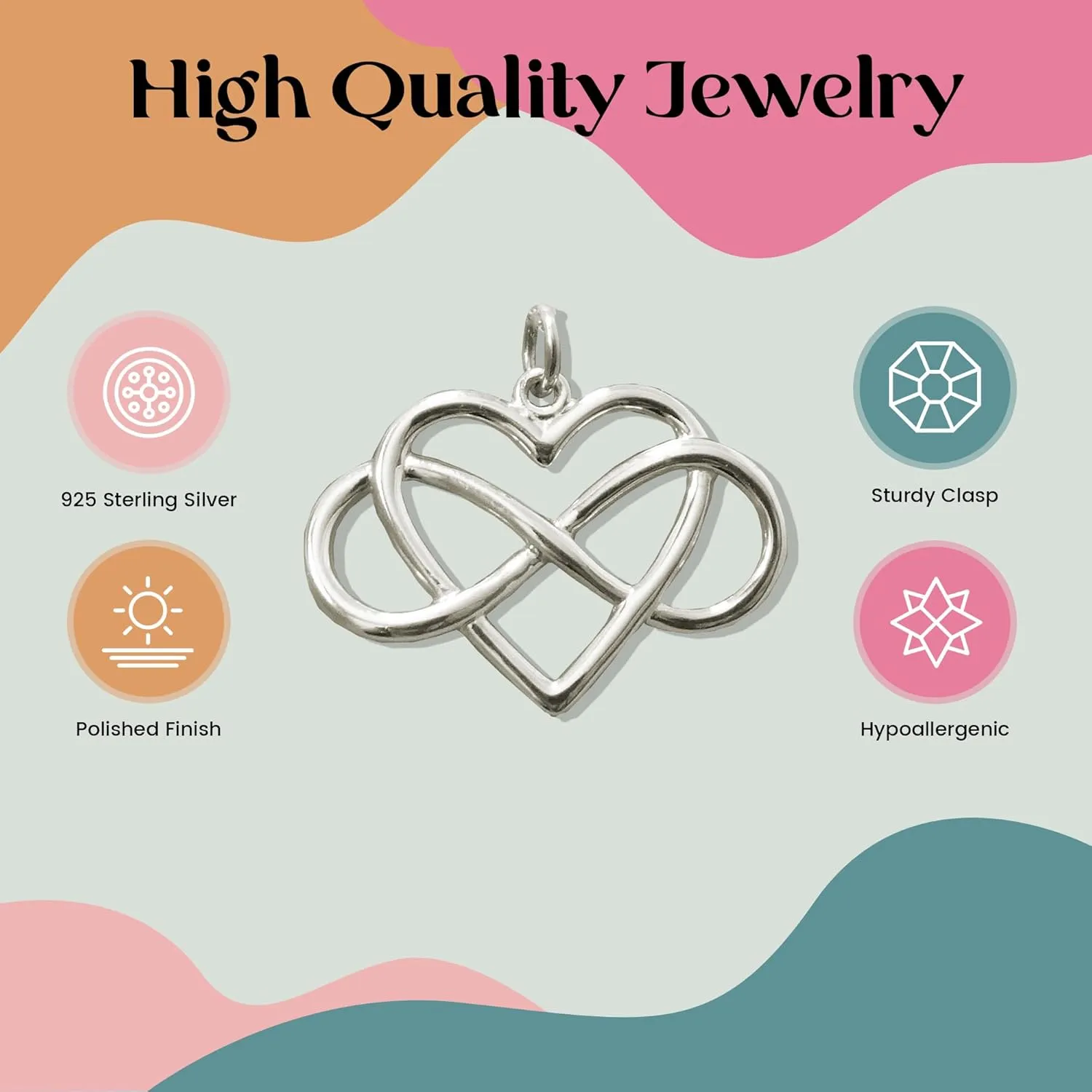 FashionJunkie4Life Infinity Charm Pendant Necklaces for Women