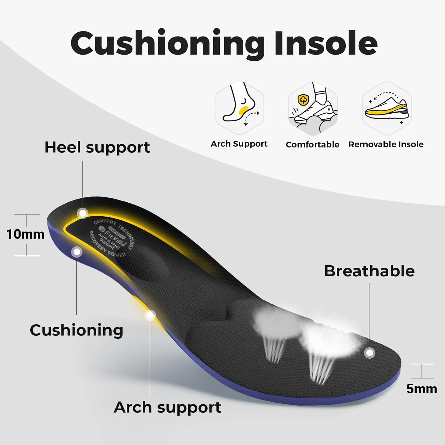 FitVille Diabetic Shoes for Men Extra Wide, Hook and Loop Walking Shoes for Elderly for Swollen Feet Foot Pain Relief Neuropathy - EasyTop V10
