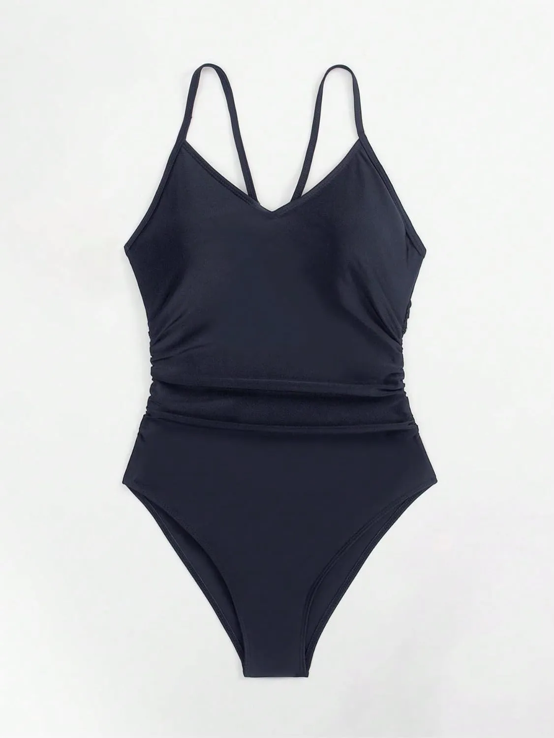 Floerns Women's Cut Out Ring Linked Cut Out Back One Piece Swimsuit Monokini