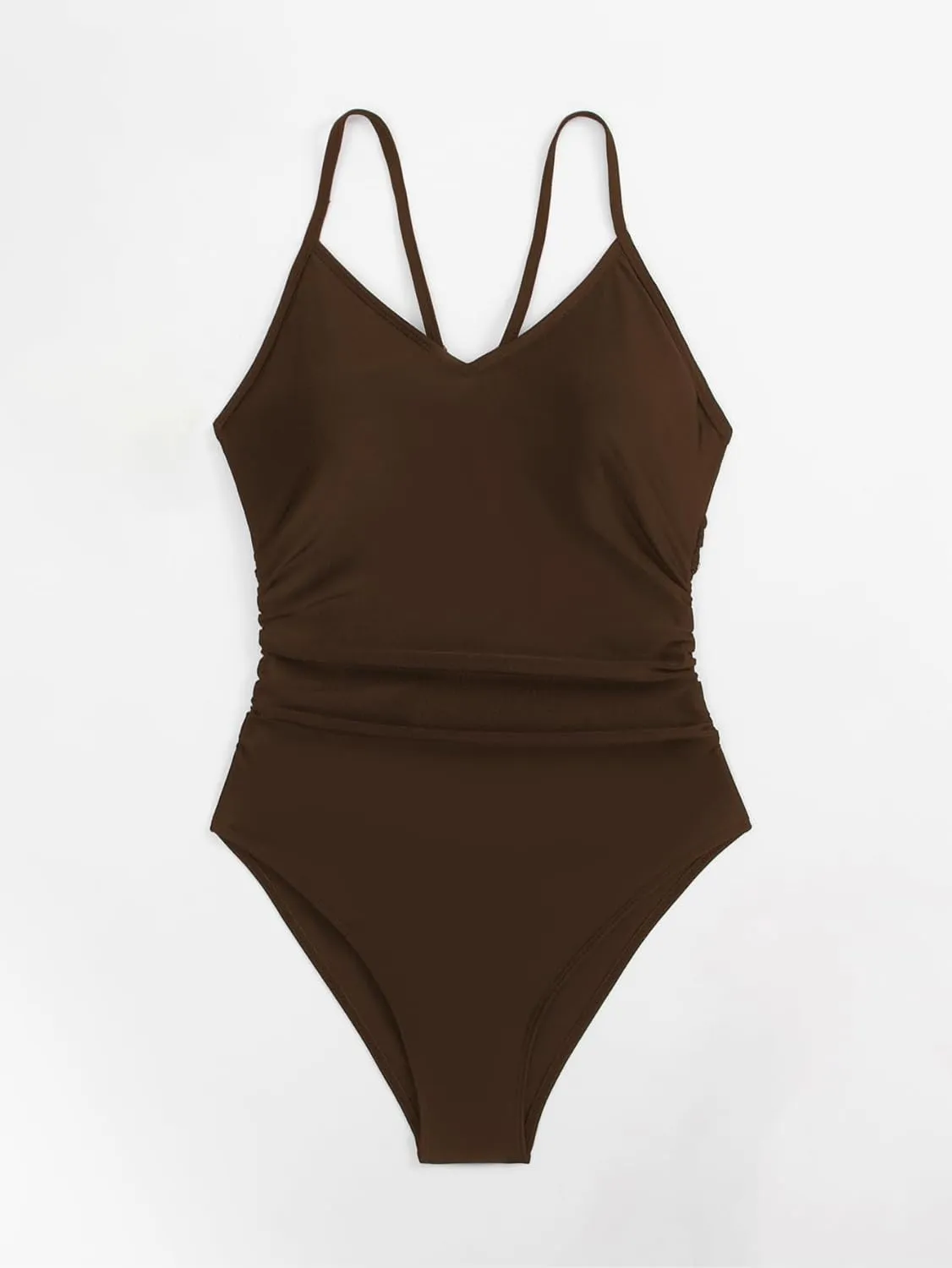 Floerns Women's Cut Out Ring Linked Cut Out Back One Piece Swimsuit Monokini