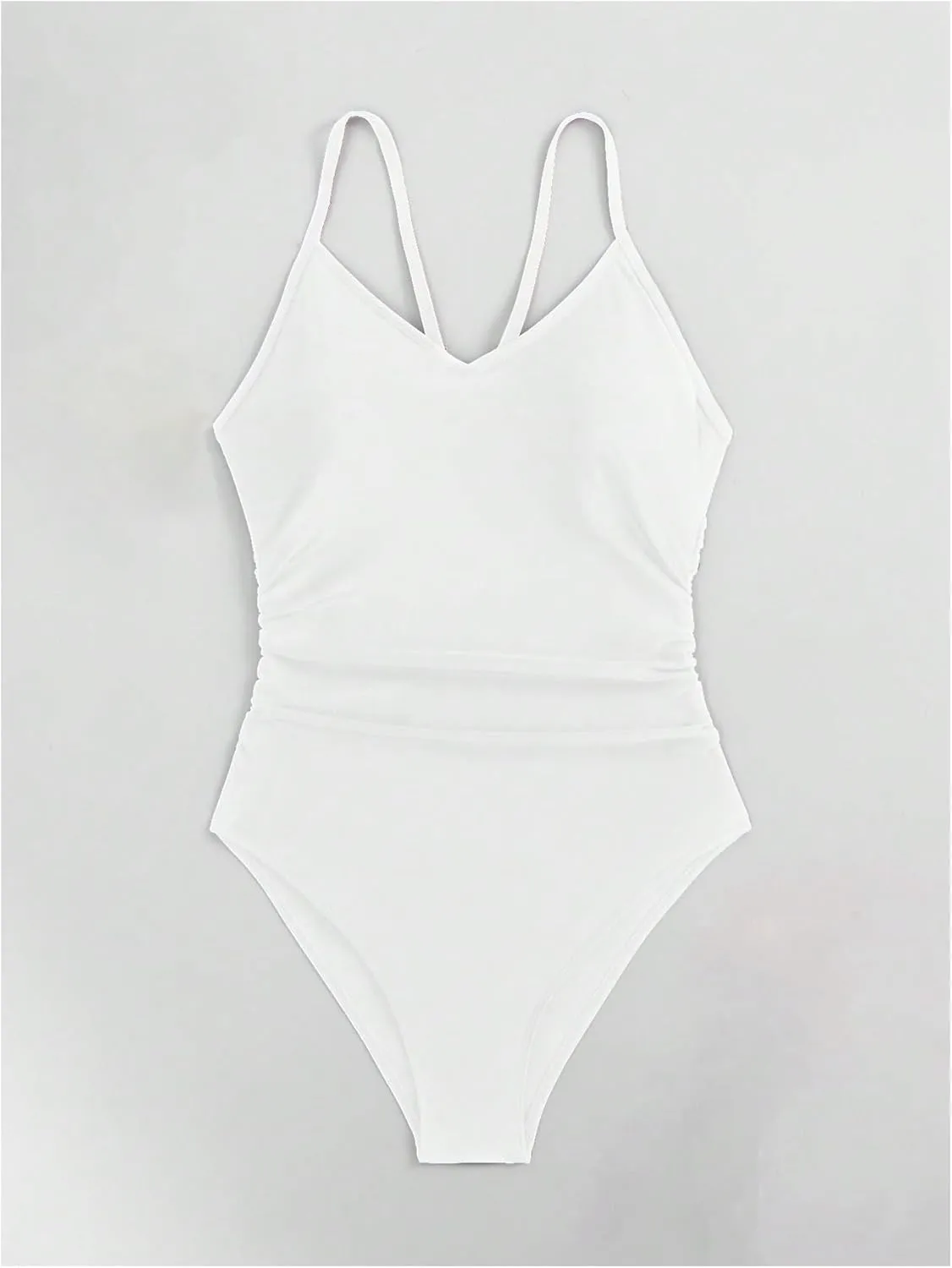 Floerns Women's Cut Out Ring Linked Cut Out Back One Piece Swimsuit Monokini