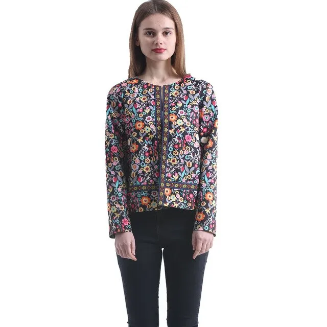 Floral Spring Jacket New spring Placket Botanical