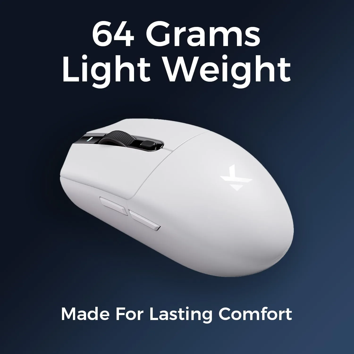 G3 Wireless Gaming Mouse, Symmetrical, PAW3311, 12K DPI, Tri-Mode Connection, Wireless/Wired 1K Polling, 64g Weight, 130 Hours Battery Life (G3, White)