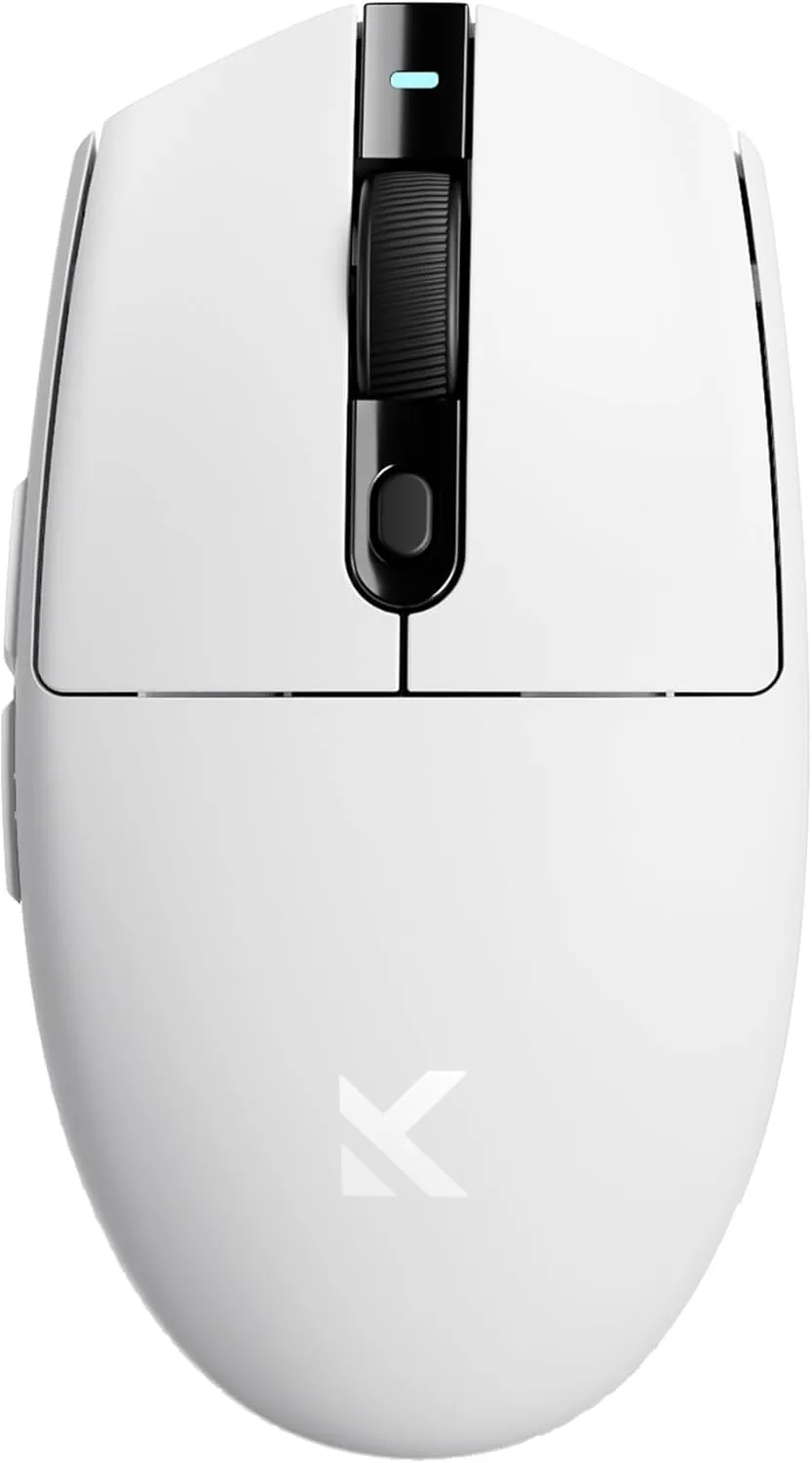 G3 Wireless Gaming Mouse, Symmetrical, PAW3311, 12K DPI, Tri-Mode Connection, Wireless/Wired 1K Polling, 64g Weight, 130 Hours Battery Life (G3, White)