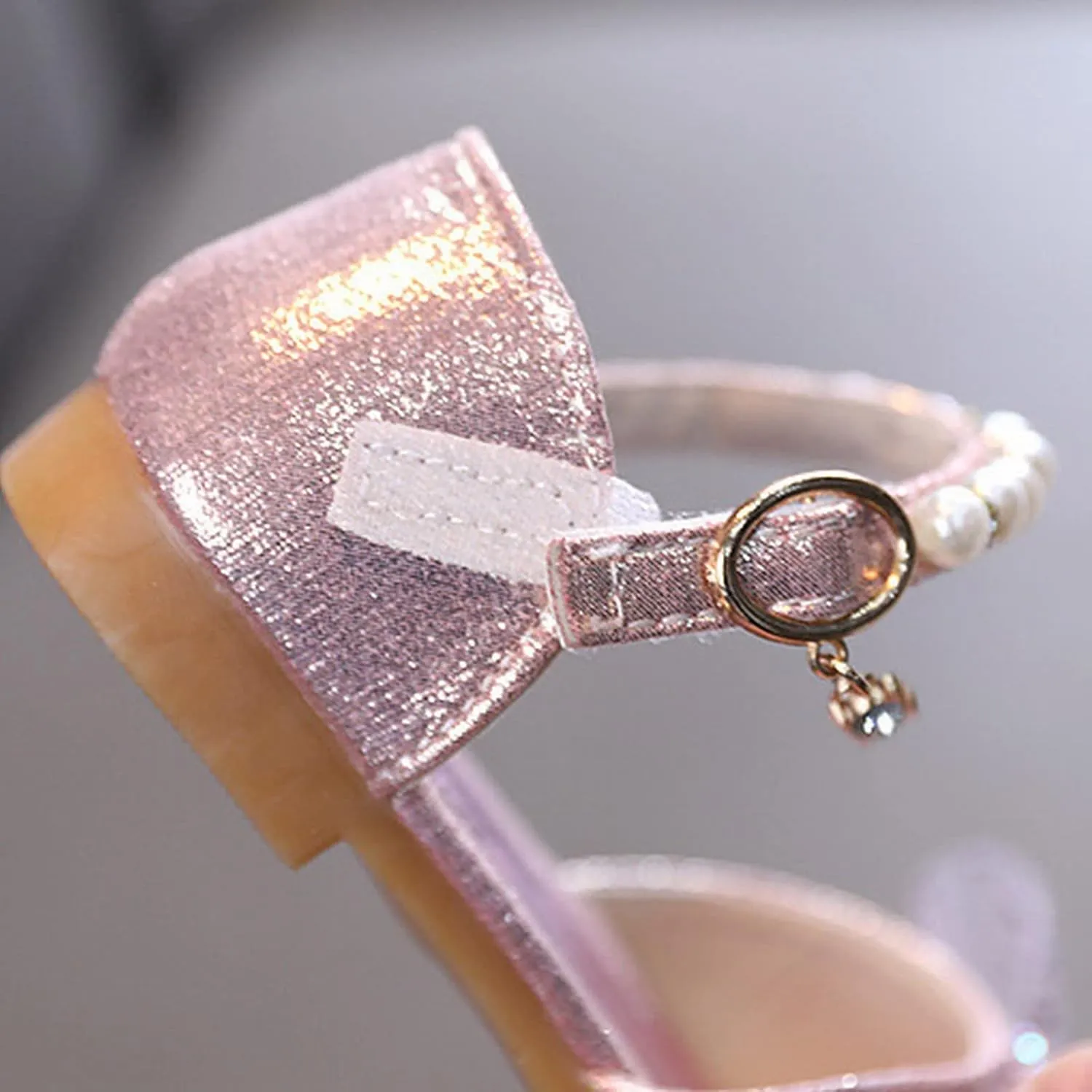 Girl Bow Glitter Flat Shoes Toddler Bowknot Sequin Wedding Sandals Kids Infant Shiny Sandals Mary Jane Dress Shoes