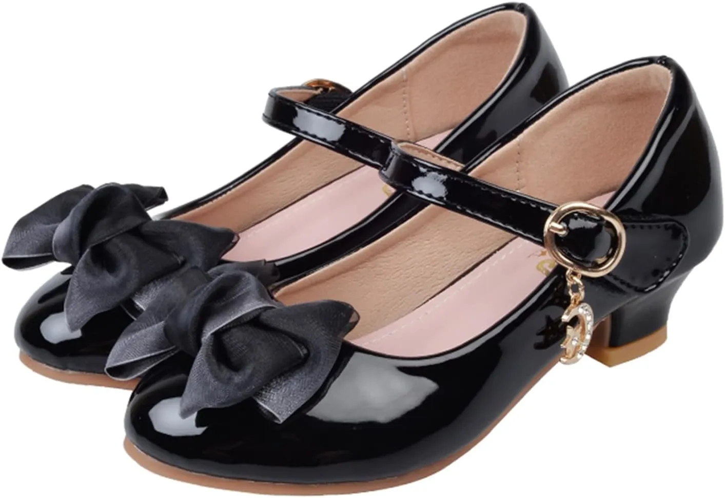 Girls Mary Jane Dress Shoes Pumps Low Heels Flower Party Wedding Shoes School Girl Shoes Kids Girls Shoes