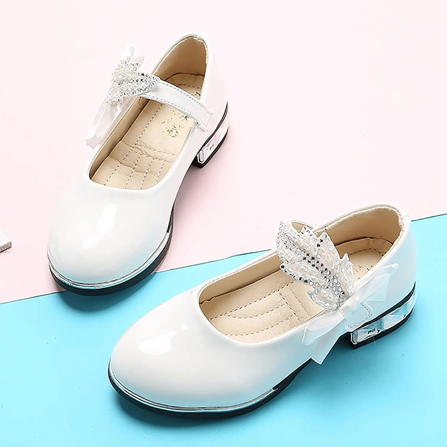 Girls Mary Jane Oxfor?? Dress Shoes Toddler Kids School Shoes Pump Patent Leather Uniform Low Heel Flats for Wedding