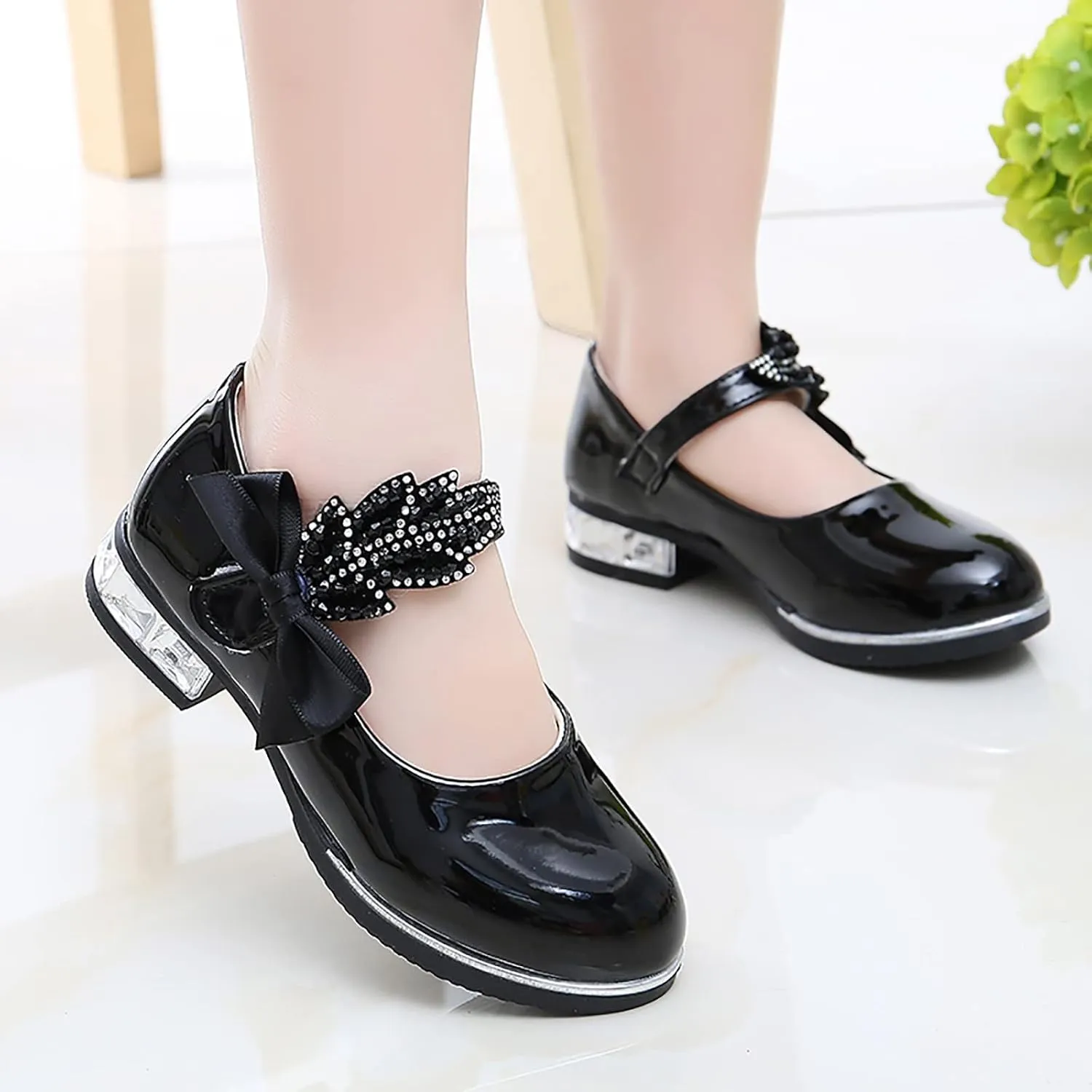 Girls Mary Jane Oxfor?? Dress Shoes Toddler Kids School Shoes Pump Patent Leather Uniform Low Heel Flats for Wedding