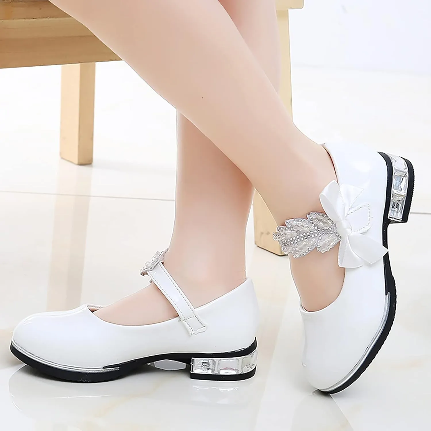 Girls Mary Jane Oxfor?? Dress Shoes Toddler Kids School Shoes Pump Patent Leather Uniform Low Heel Flats for Wedding
