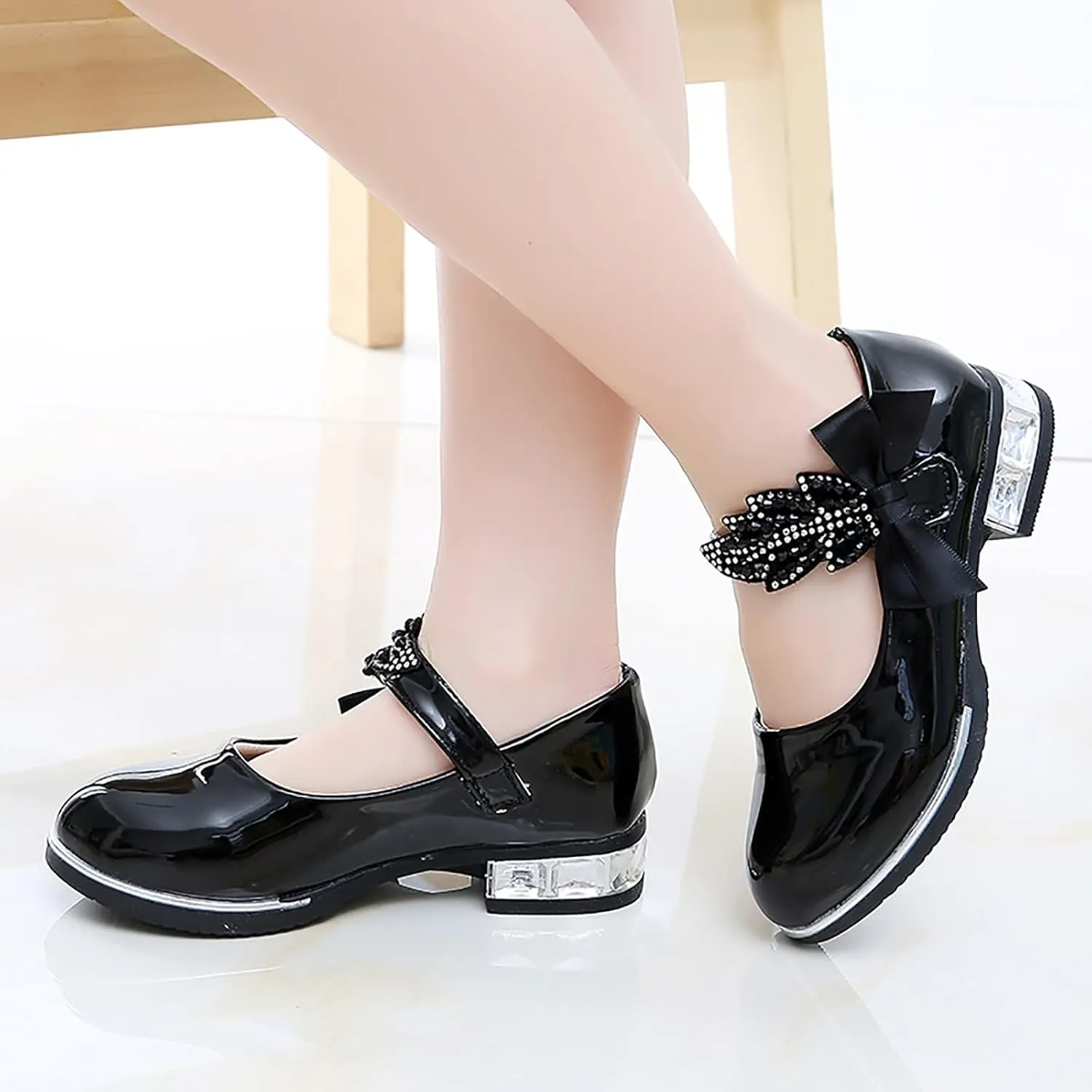Girls Mary Jane Oxfor?? Dress Shoes Toddler Kids School Shoes Pump Patent Leather Uniform Low Heel Flats for Wedding