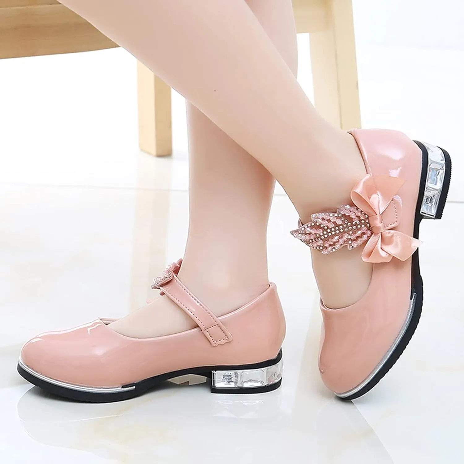 Girls Mary Jane Oxfor?? Dress Shoes Toddler Kids School Shoes Pump Patent Leather Uniform Low Heel Flats for Wedding