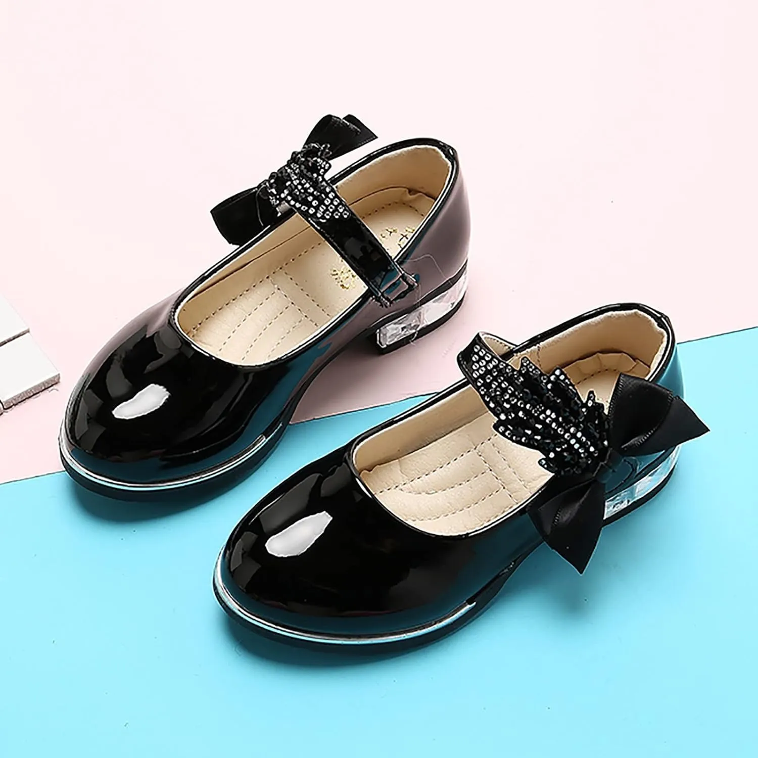 Girls Mary Jane Oxfor?? Dress Shoes Toddler Kids School Shoes Pump Patent Leather Uniform Low Heel Flats for Wedding